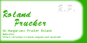 roland prucker business card